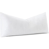 MIULEE 14 x 36 Goose Feather Down Pillow with 100% Cotton Cover, Set of 1 Soft Fluffy Decorative Pillow Insert for Sofa Bed Couch Living Room White